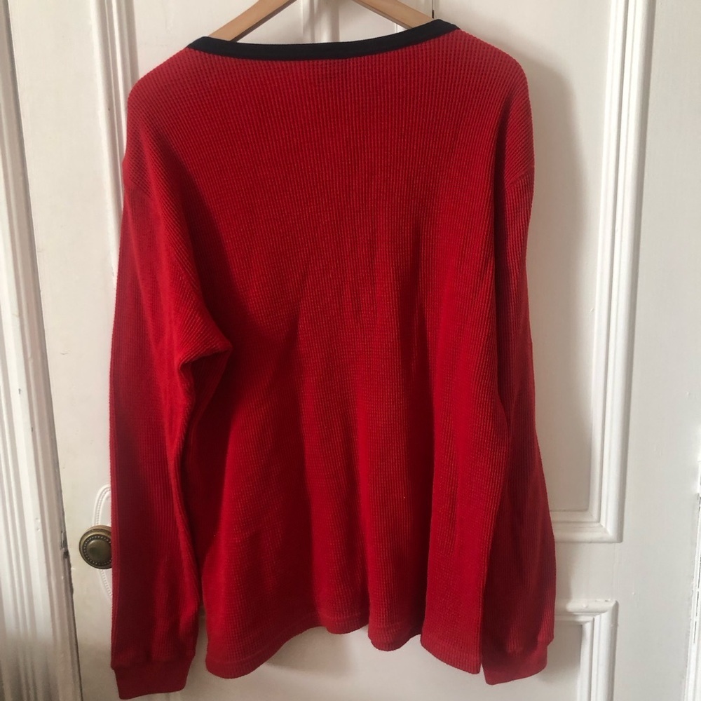 Ralph Lauren Polo Jeans Red Long Sleeve Waffle Knit Sweater Large - Picture 6 of 6